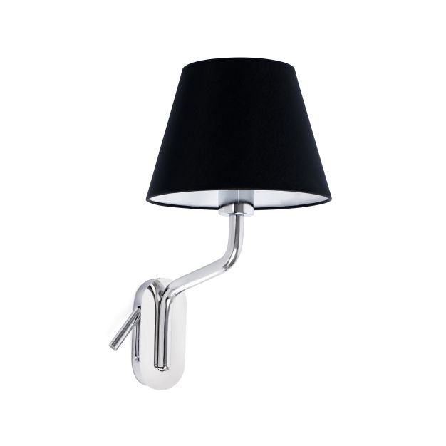 Faro Eterna Right - applique murale - 21,5 x 20 x 16 cm - 1W LED incl. - noir et chrome