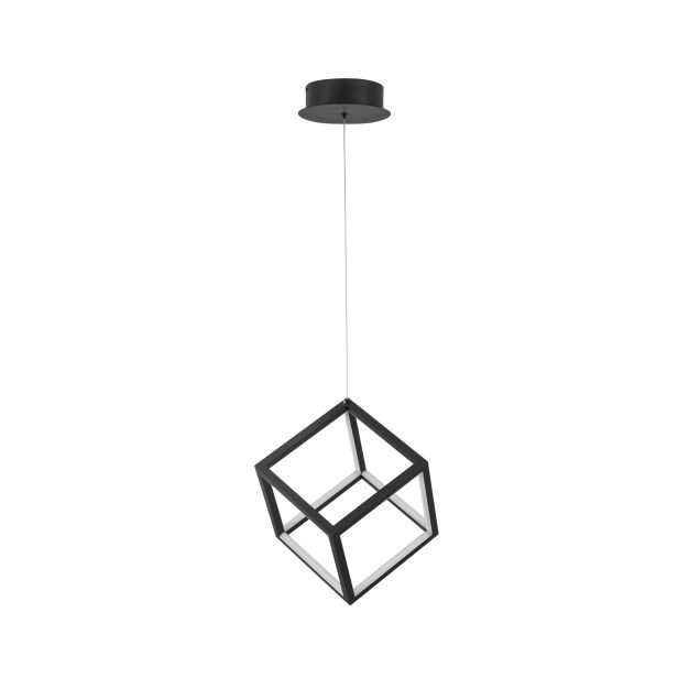 Nova Luce Gabbia - lampe suspendue - 25 x 25 x 190 cm - 45W LED non-dimmersible incl. - noir sable