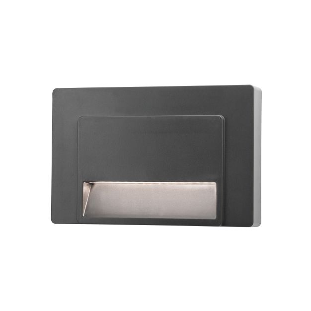 Nova Luce Luton - applique murale extérieure - 12,5 x 3,3 x 8,3 cm - 1,2W LED incl. - IP65 - gris foncé