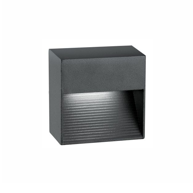 Nova Luce Krypton - applique murale extérieure - 8,5 x 5 x 8,5 cm - 3W LED incl. - IP54 - gris foncé