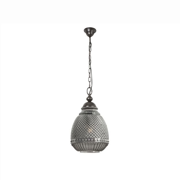 Nova Luce Toulon - lampe suspendue - Ø 27 x 120 cm - gris