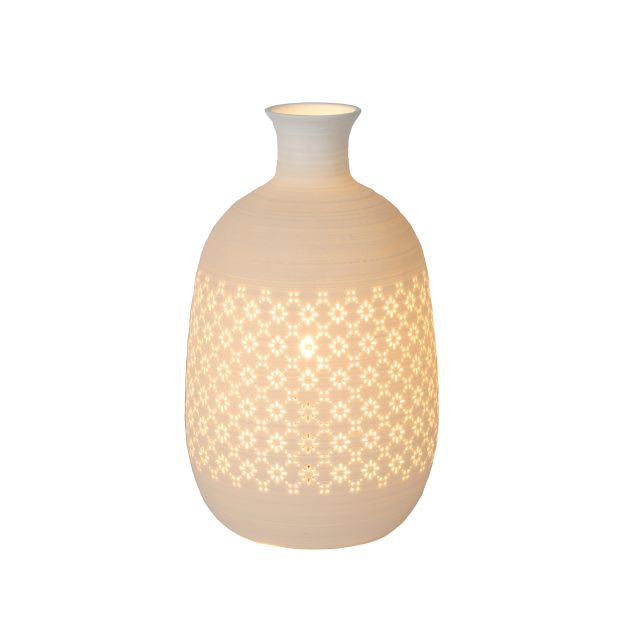 Lucide Tiesse - lampe à poser - Ø 15,4 x 26,3 cm - blanc