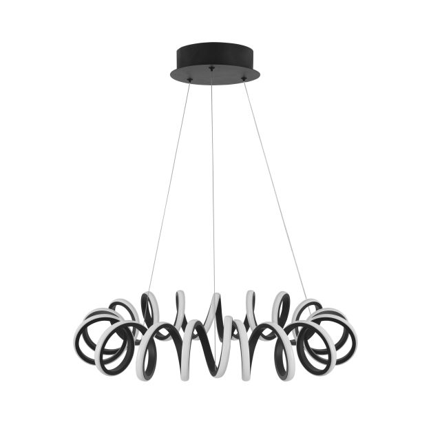 Nova Luce Zinia - lampe suspendue - Ø 60 x 150 cm - 45W LED incl. - noir sable