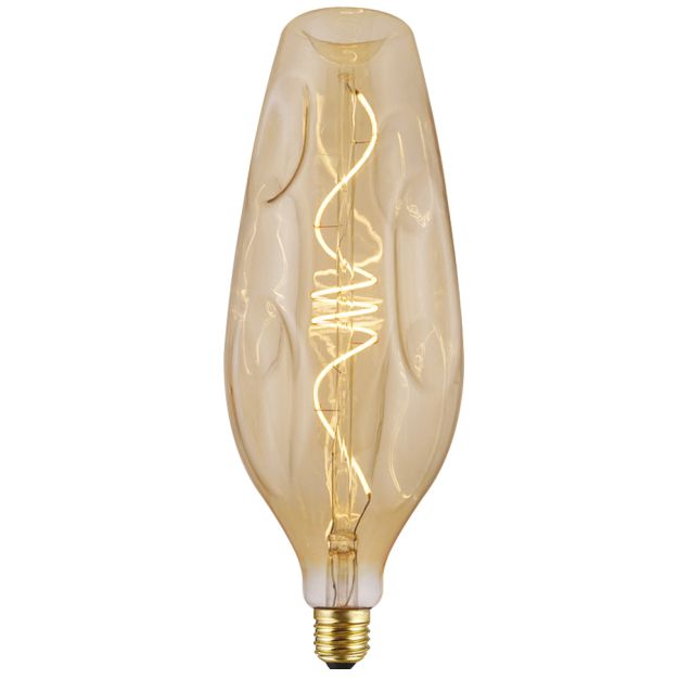 Daylight Italia Ampoule LED Bumped Bottle - Ø 11 x 30,7 cm - E27 - 5W dimmable - 1800K - ambre