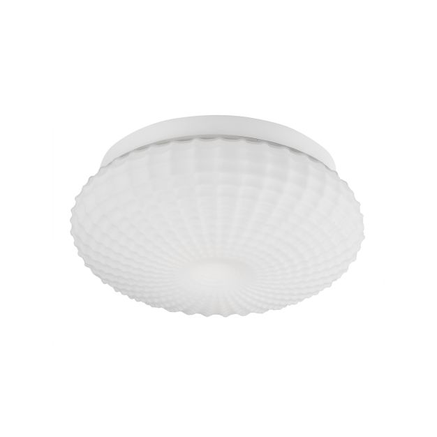 Nova Luce Clam - plafonnier de salle de bains - Ø 30 x 12 cm - IP44 - blanc