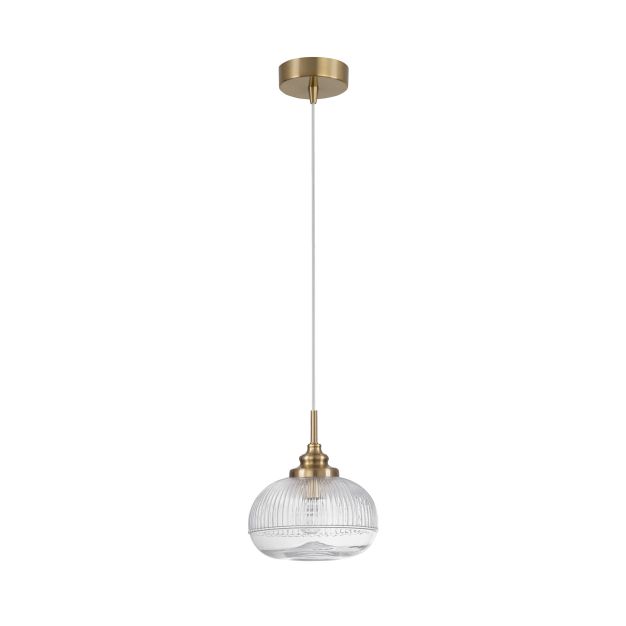 Nova Luce Mond - lampe suspendue - Ø 18 x 120 cm - or satiné et transparent