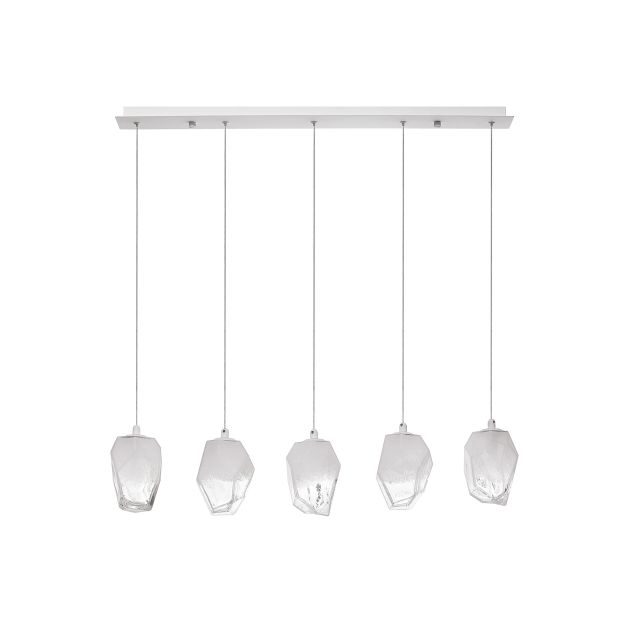 Nova Luce Ice - lampe suspendue - 84 x 12 x 180 cm - blanc et transparent