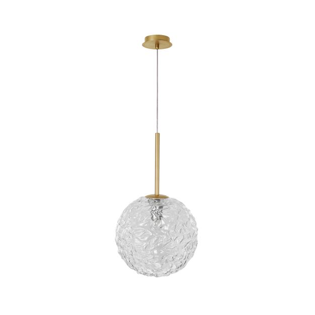 Nova Luce Mirano - lampe suspendue - Ø 30 x 180 cm - laiton doré et transparent