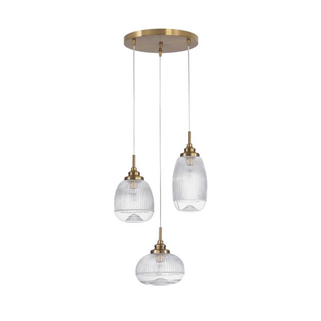 Nova Luce Mond - lampe suspendue - Ø 49 x 120 cm - or satiné et transparent