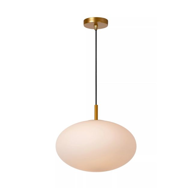 Lucide Elysee - lampe suspendue - Ø 30 x 150 cm - or et opale