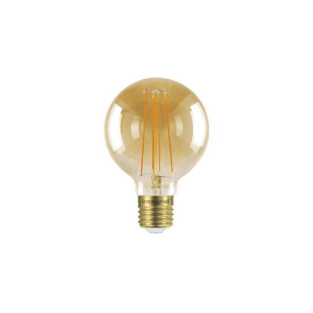 Ampoule LED intégrée - Ø 8 x 12,2 cm - 5W dimmable - 1800K - ambre