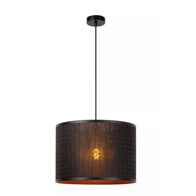 Lucide Tagalog - lampe suspendue - Ø 40 x 160 cm - noir