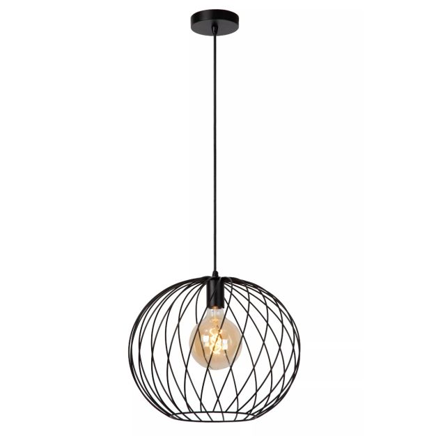 Lucide Danza - lampe suspendue - Ø 40 x 165 cm - noir