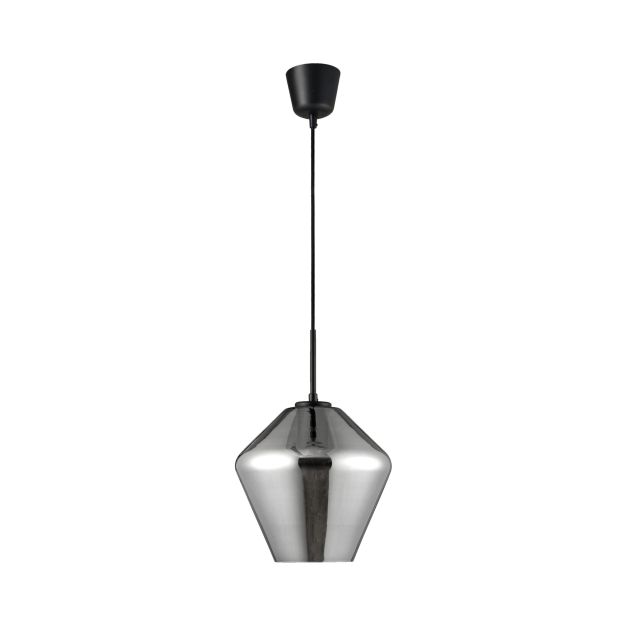 Nova Luce Veiro - lampe suspendue - Ø 23 x 120 cm - noir et chrome