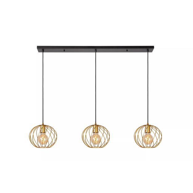 Lucide Danza - lampe suspendue - 130 x 25 x 150 cm - or