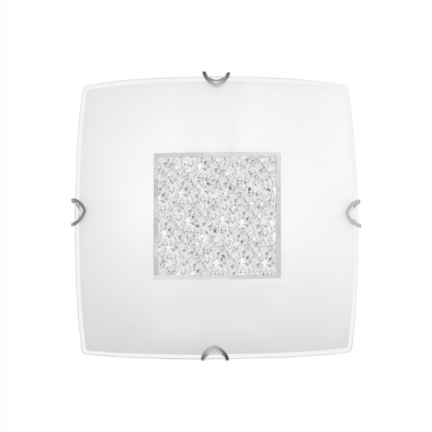 Nova Luce Thelta - plafonnier - 40 x 40 x 12 cm - blanc et chrome