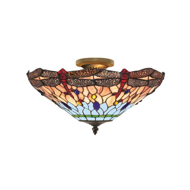 Searchlight Dragonfly - plafonnier - Ø 42 x 27 cm - multicolore