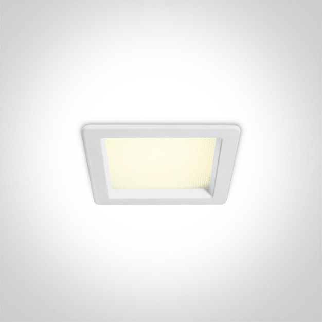 ONE Light UGR19 Office Range - spot encastré - 95 x 95 mm, 85 x 85 mm encastré - 10W LED incl - IP44 - blanc