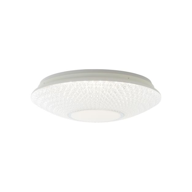 Brilliant Lucian - plafonnier RGB avec télécommande - Ø 50 x 15 cm - 32W LED dimmable incl - blanc