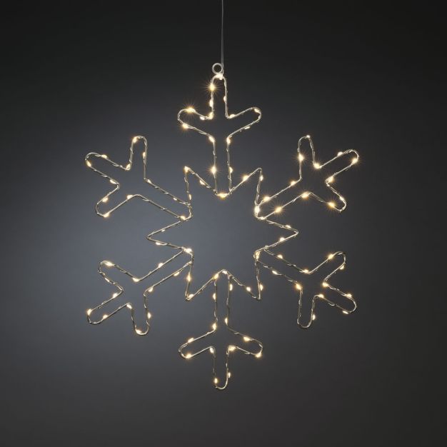 Konstsmide Lumières de Noël - flocon de neige décoratif - 48 x 0,5 x 46,5 cm - argenté