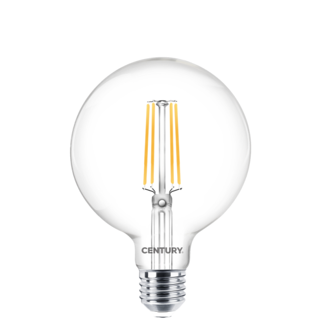 Century Italia Lampe à filament LED - Ø 9,5 x 14 cm - E27 - 8W non-dimmersible - 2700K - transparent