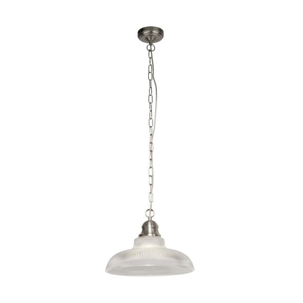 Searchlight Bistro III - lampe suspendue - Ø 31 x 150 cm - argent satiné