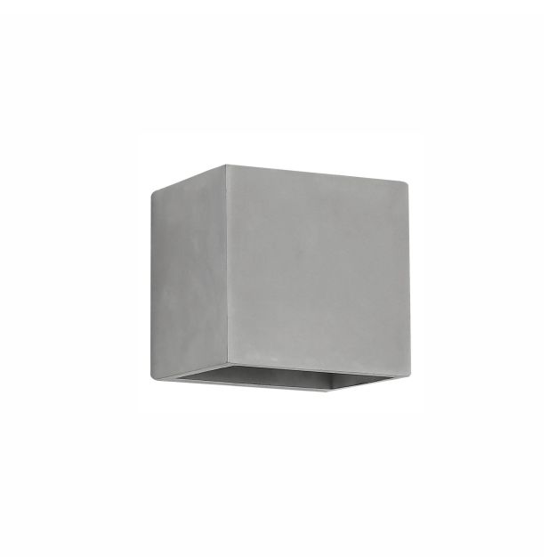 Nova Luce Cadmo - applique murale - 13 x 13 x 13 cm - 5W LED incl. - IP54 - béton gris