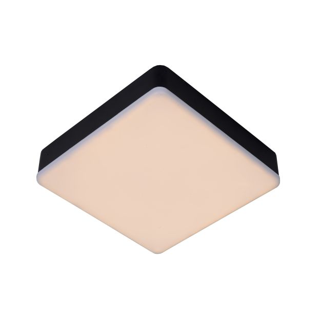 Lucide Ceres-LED - plafonnier de salle de bains - 21,5 x 21,5 x 5 cm - 30W LED dimmable incl - IP44 - noir