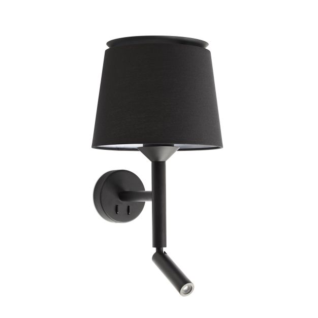 Faro Savoy - applique murale avec interrupteur - 23 x 26,5 x 49,9 cm - 3W LED incl. - noir mat