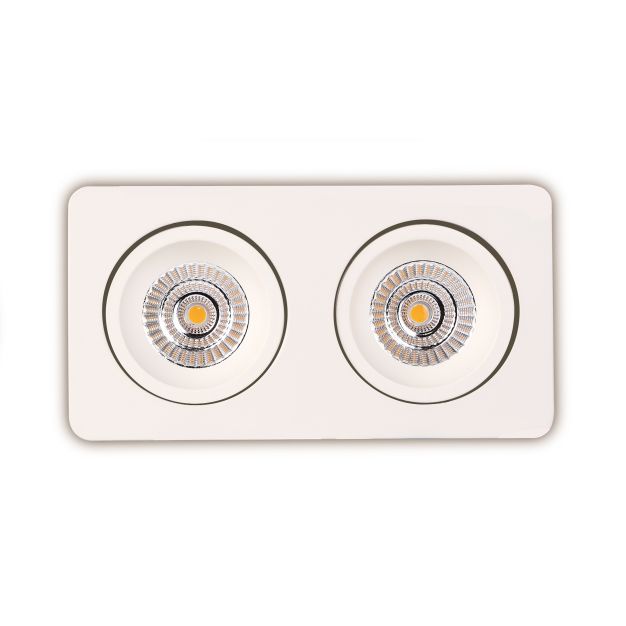 Maxlight Technical Spot H0066 - spot encastré 2L - 210 x 110 mm, 200 x 100 mm taille d'encastrement - 2 x 7,5W LED incl. - blanc