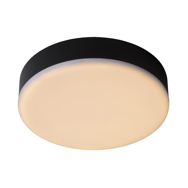 Lucide Ceres-LED - plafonnier de salle de bains - Ø 21,5 x 5 cm - 30W LED dimmable incl. - IP44 - noir