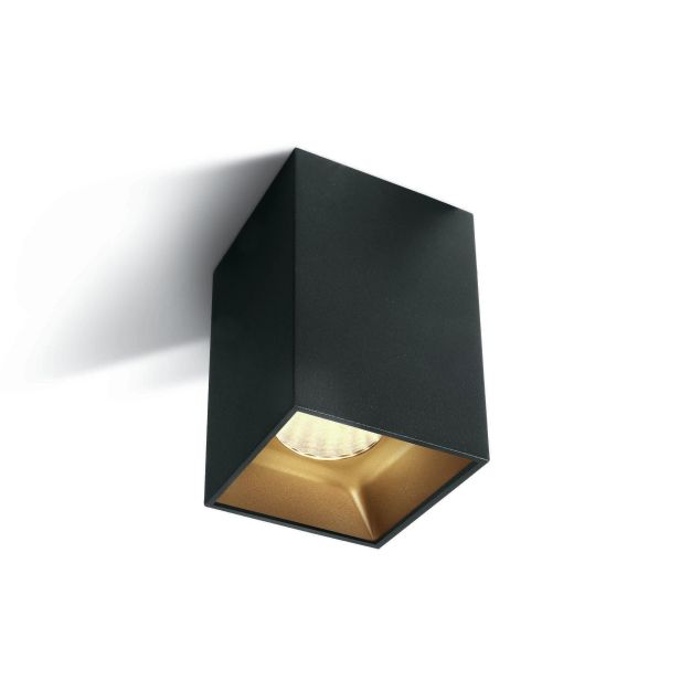 ONE Light Retro Dark Light Square Cylinders - spot en saillie 1L - 9,4 x 9,4 x 11 cm - 20W LED incl. - noir