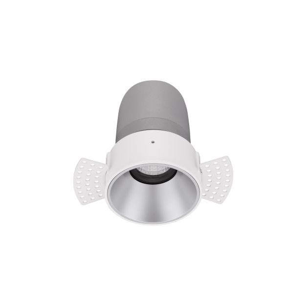 Nova Luce Homer - spot à encastrer - Ø 74 mm - taille d'encastrement 75 mm - 10W LED incl. - 24° faisceau - blanc avec aluminium