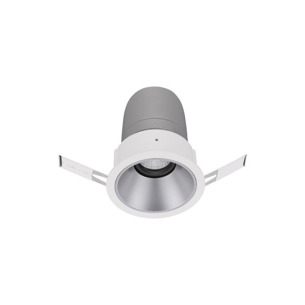 Nova Luce Homer - spot à encastrer - Ø 85 mm - taille d'encastrement 75 mm - 15W LED incl. - 24° faisceau - blanc avec aluminium