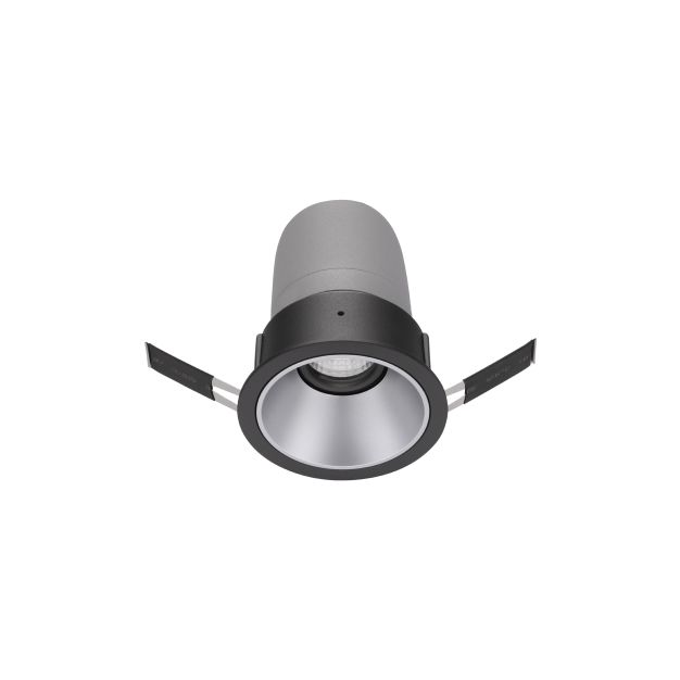 Nova Luce Homer - spot à encastrer - Ø 85 mm - taille d'encastrement 75 mm - 10W LED incl. - 24° faisceau - noir avec aluminium