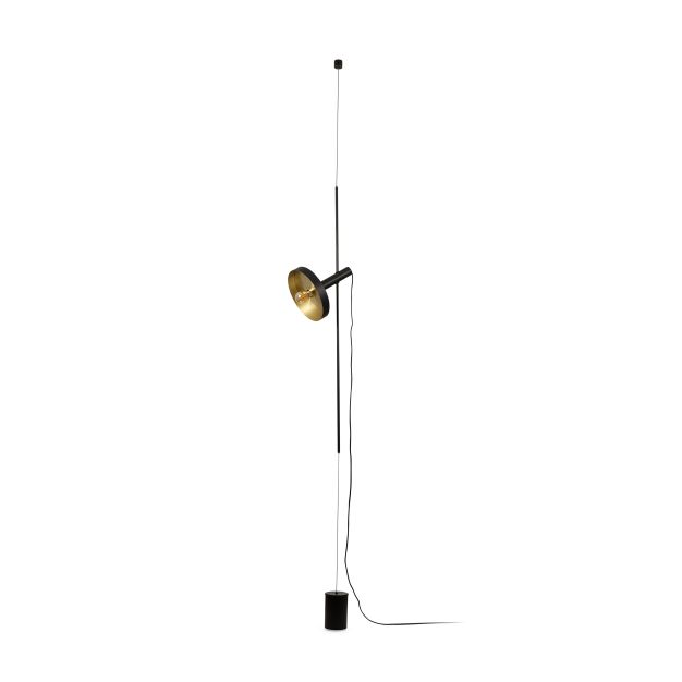 Faro Whizz - lampe suspendue - Ø 10 x 419,5 cm - noir et or satiné