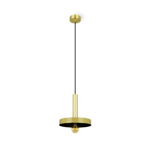 Faro Whizz - lampe suspendue - Ø 25 x 26 cm - or satiné et noir