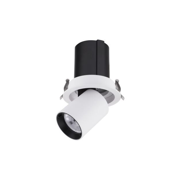 Nova Luce Naruto - spot à encastrer - Ø 90 mm à encastrer - 15W LED incl. - blanc avec noir - couleur de lumière blanc chaud