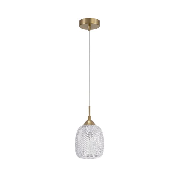 Nova Luce Vario - lampe suspendue - Ø 13,5 x 120 cm - or satiné et transparent