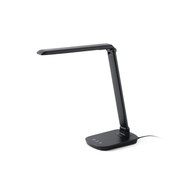 Faro Anouk - lampe de bureau avec USB - 35 x 13,5 x 40 cm - 8W LED dimmable incl. - noir mat