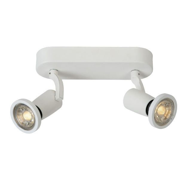 Lucide Jaster 2 - spot en saillie - 20 x 6 x 15,5 cm - 2 x 5W LED incl. - blanc