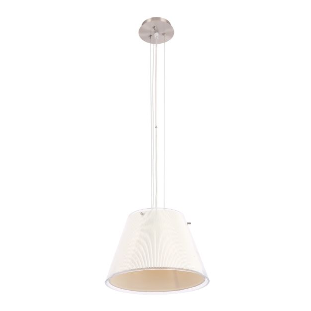 Maxlight Barcelona - lampe suspendue - Ø 30 x 150 cm - écru et métal brossé