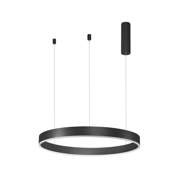 Nova Luce Motif - lampe suspendue - Ø 60 x 120 cm - 40W LED dimmable incl - noir sable