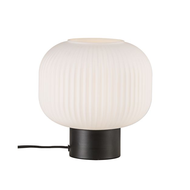 Nordlux Milford 20 - lampe à poser - Ø 20 x 20 cm - blanc opale et noir