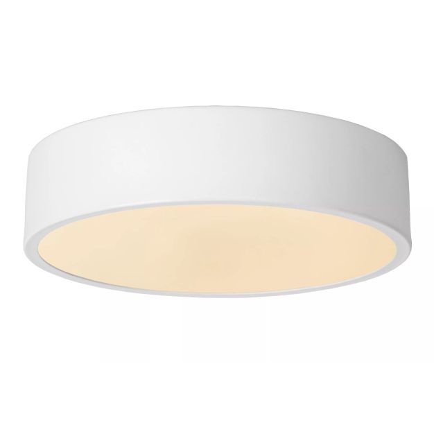 Lucide Unar - plafonnier - Ø 20 x 5 cm - 12W LED dimmable incl - 3 niveaux de dimmer - blanc