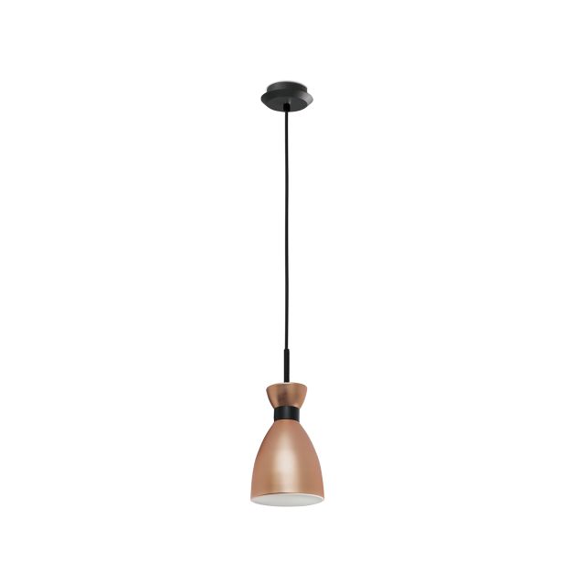 Faro Retro - lampe suspendue - Ø 11,5 x 18,5 cm - cuivre mat