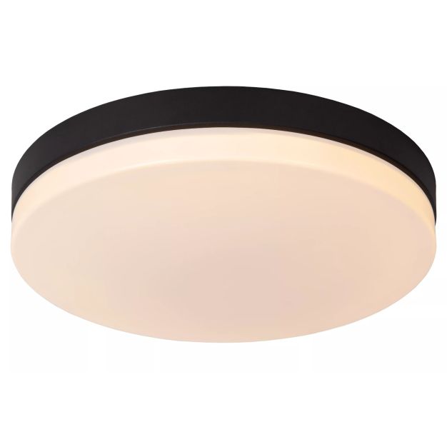 Lucide Biskit - plafonnier avec détecteur de mouvement - Ø 40 x 7,5 cm - 36W LED incl. - IP44 - noir