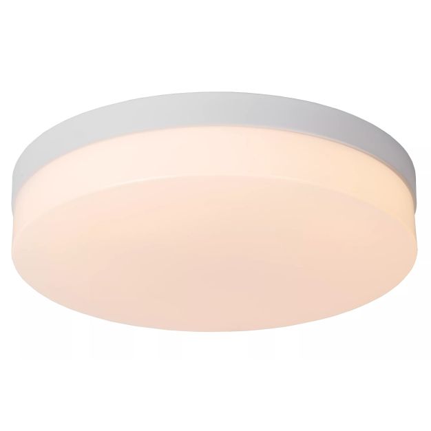 Lucide Biskit - plafonnier avec détecteur de mouvement - Ø 34,5 x 7,5 cm - 24W LED incl. - IP44 - blanc