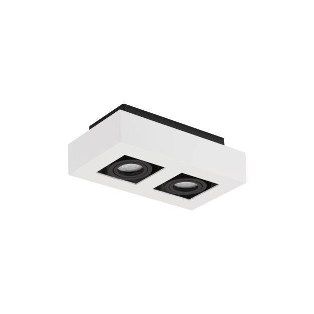 Nova Luce Robin - spot en saillie - 25 x 14,5 x 8,6 cm - blanc et noir