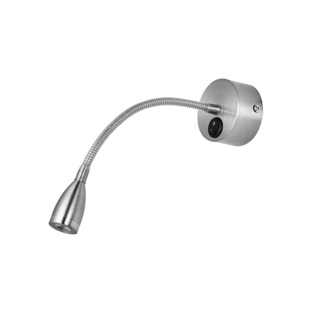 Nova Luce Flex - applique murale avec interrupteur - Ø 7 x 30 cm - 3W LED incl. - chrome